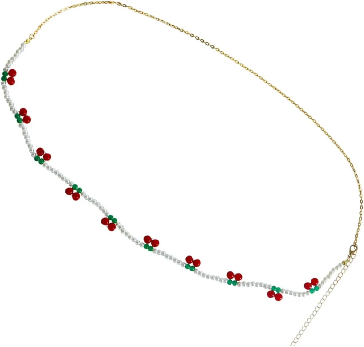 Didiseaon Elegant Pearl Waist Chain Dainty Gold Necklace for Women Body Jewelry Chain