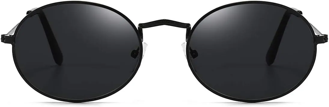Dollger Oval Sunglasses for Women Vintage Metal Frame Glasses Anti Reflective Retro Eyeglasses Unisex