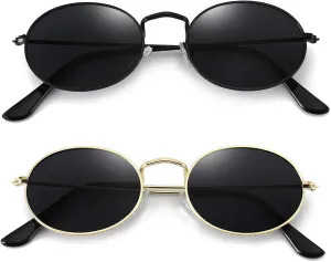 Dollger Oval Sunglasses for Women Vintage Metal Frame Glasses Anti Reflective Retro Eyeglasses Unisex