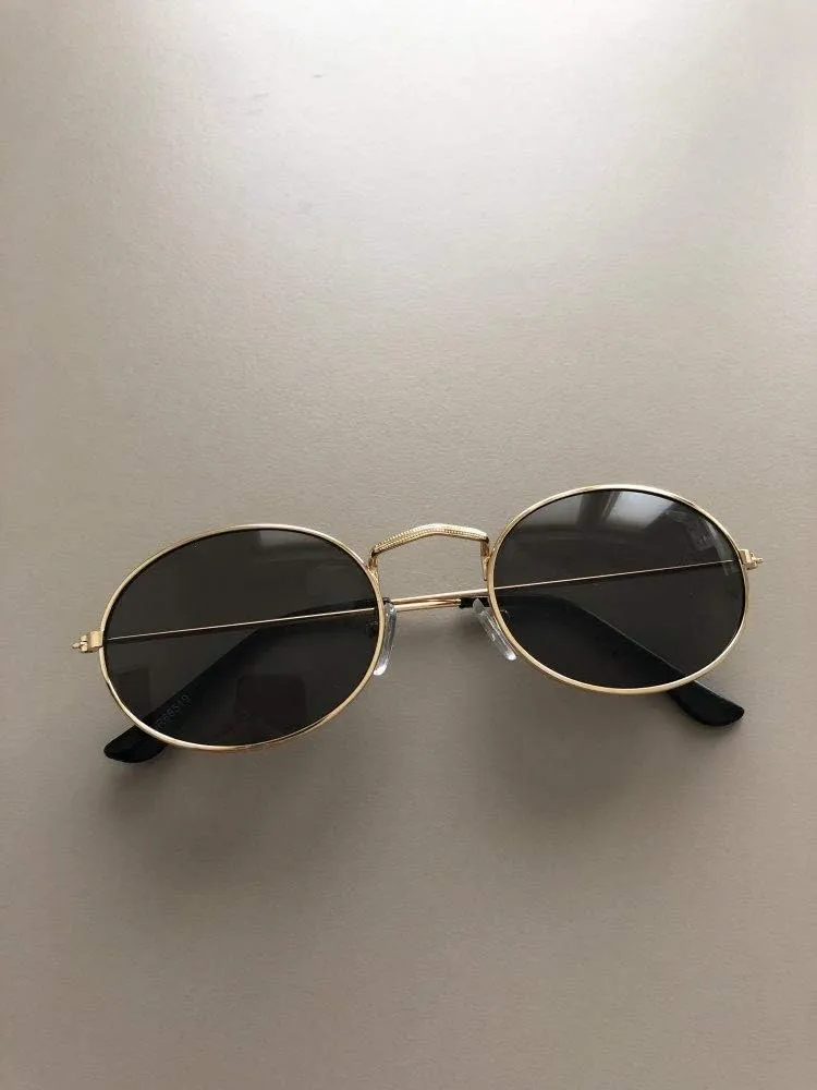Dollger Oval Sunglasses for Women Vintage Metal Frame Glasses Anti Reflective Retro Eyeglasses Unisex