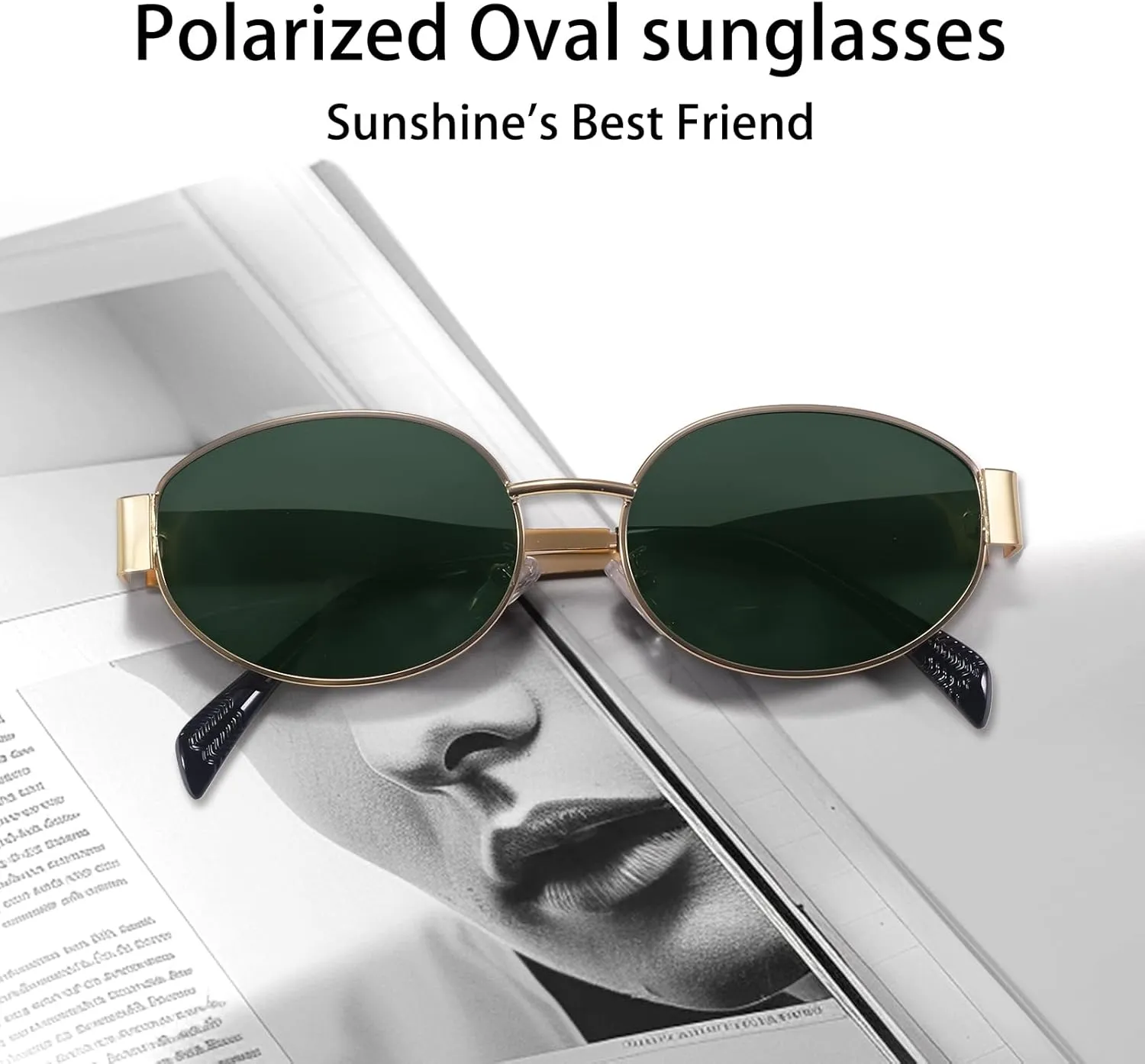 Dollger Oval Sunglasses for Women Vintage Metal Frame Glasses Anti Reflective Retro Eyeglasses Unisex