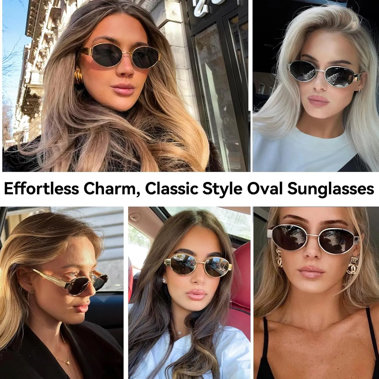 Dollger Oval Sunglasses for Women Vintage Metal Frame Glasses Anti Reflective Retro Eyeglasses Unisex