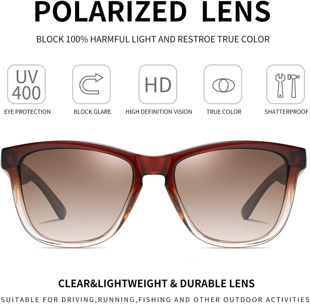 Dollger Polarized Sunglasses for Men Women Retro Classic UV400 Protection Sunglasses