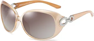 DUCO Oversized Polarized Sunglasses for Women Retro Trendy Frame Vintage Ladies Shades UV Protection 1220