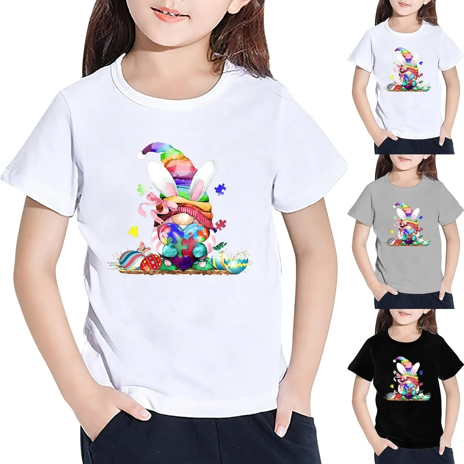 Easter Basket Boys 100 Days of School Shirts for Girls Kids Print Round Neck Short Sleeve TshirtsBoys Easter Shirt