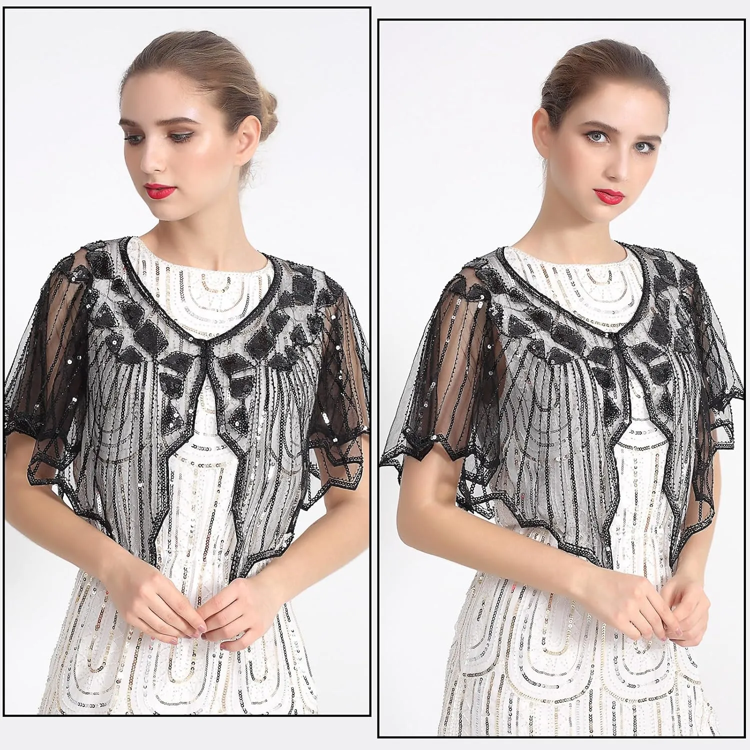 ELECLAND 10 Pieces 1920s Flapper Gatsby Accessories Set Fashion Roaring 20's Theme Set with Headband Headpiece for Women