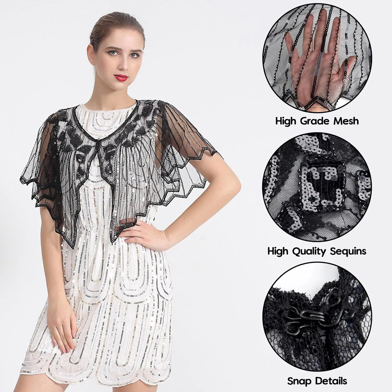 ELECLAND 10 Pieces 1920s Flapper Gatsby Accessories Set Fashion Roaring 20's Theme Set with Headband Headpiece for Women