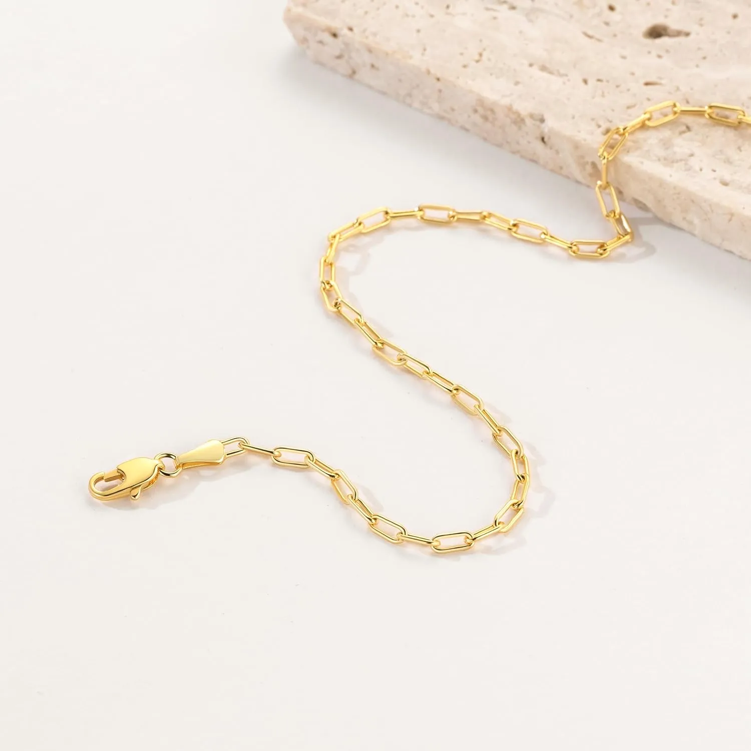 ERIN MARIE Gold Anklet for Women 14K Gold Ankle Bracelets Simple Beach Jewelry Anklets 2.5 mm Gifts for Women 9” 10” 11”