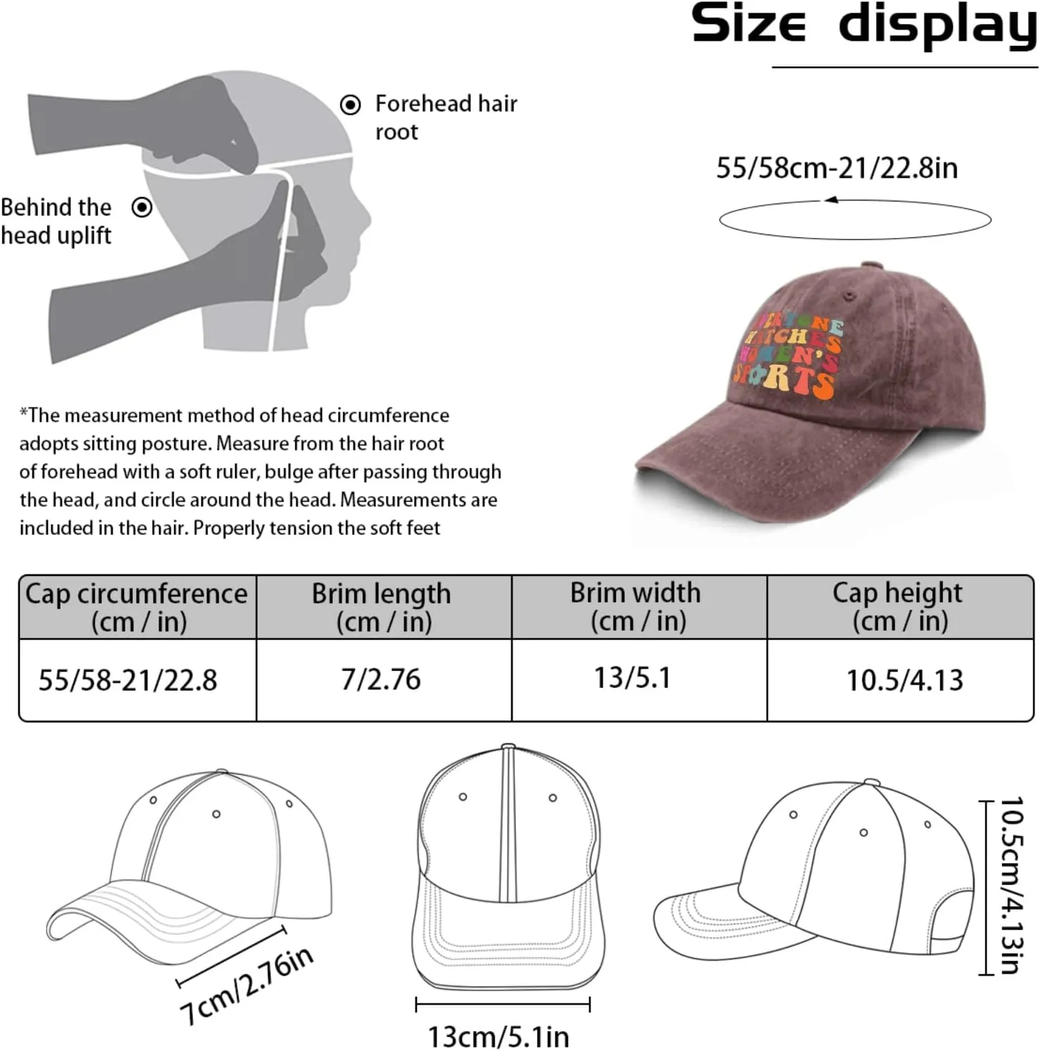 Everyone Watches Women's Sports Hat Womens Cap Pigment Black Men's Hats Gifts for Mom Running Cap