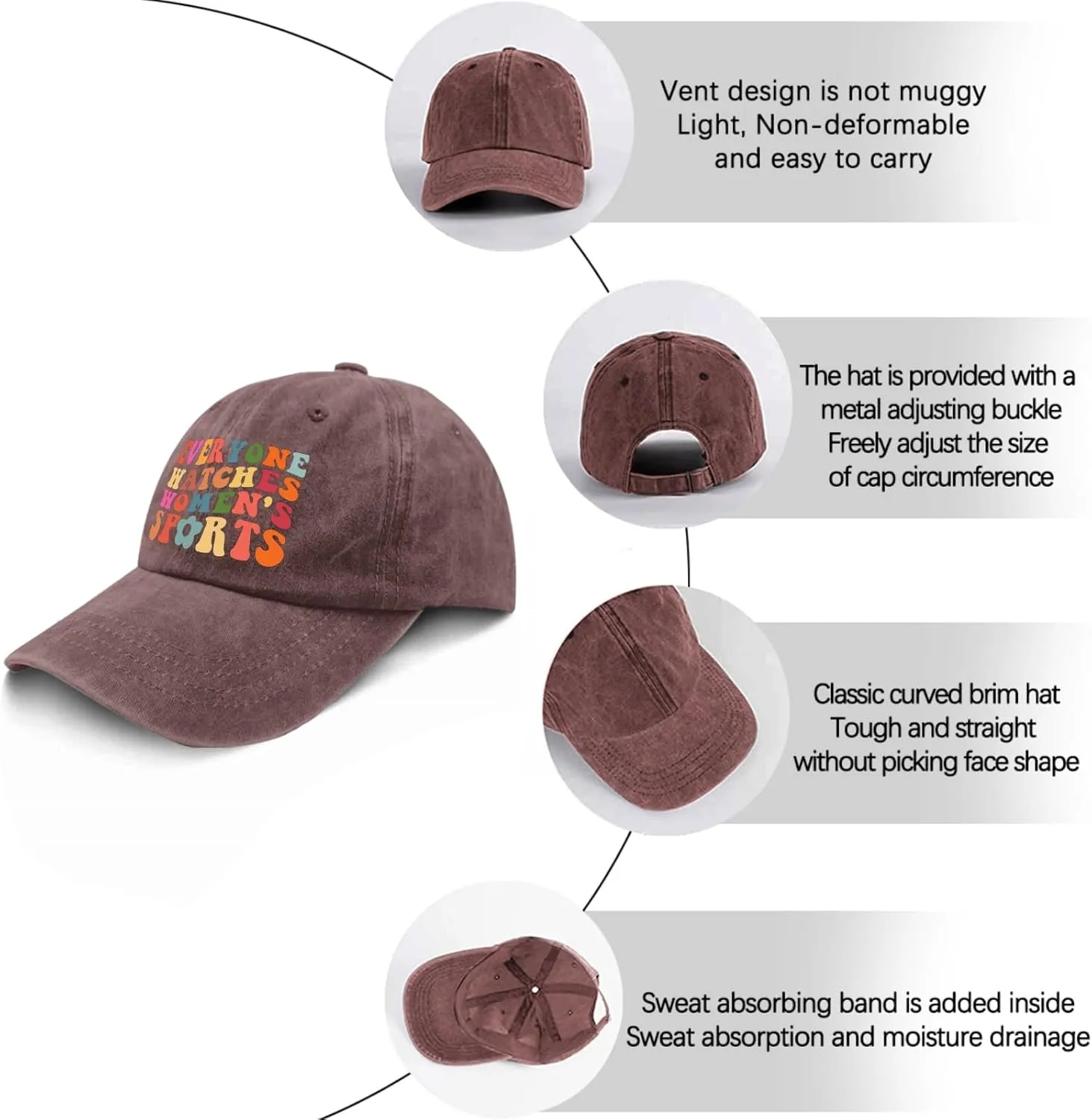 Everyone Watches Women's Sports Hat Womens Cap Pigment Black Men's Hats Gifts for Mom Running Cap