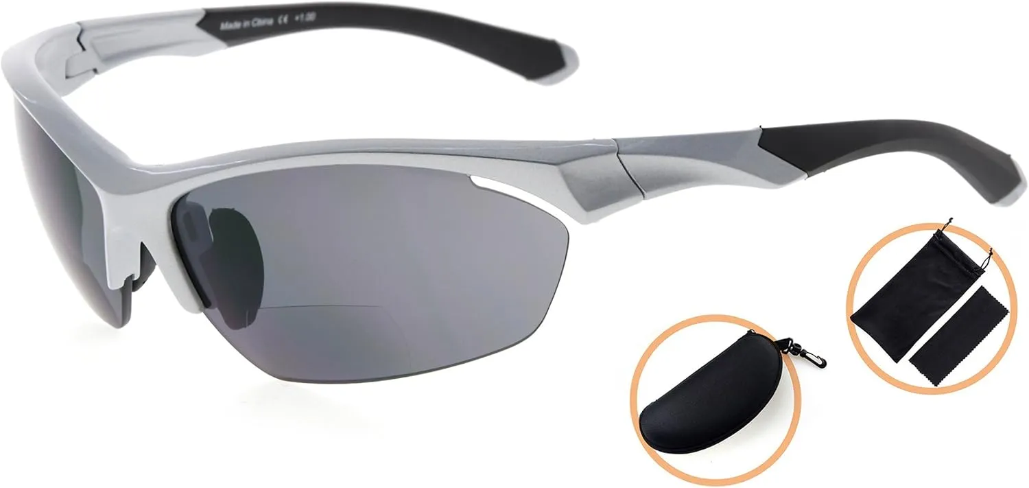 Eyekepper TR90 Frame Bifocal Sports Sunglasses Baseball Running Fishing Driving Golf Softball Hiking Sunshine Readers