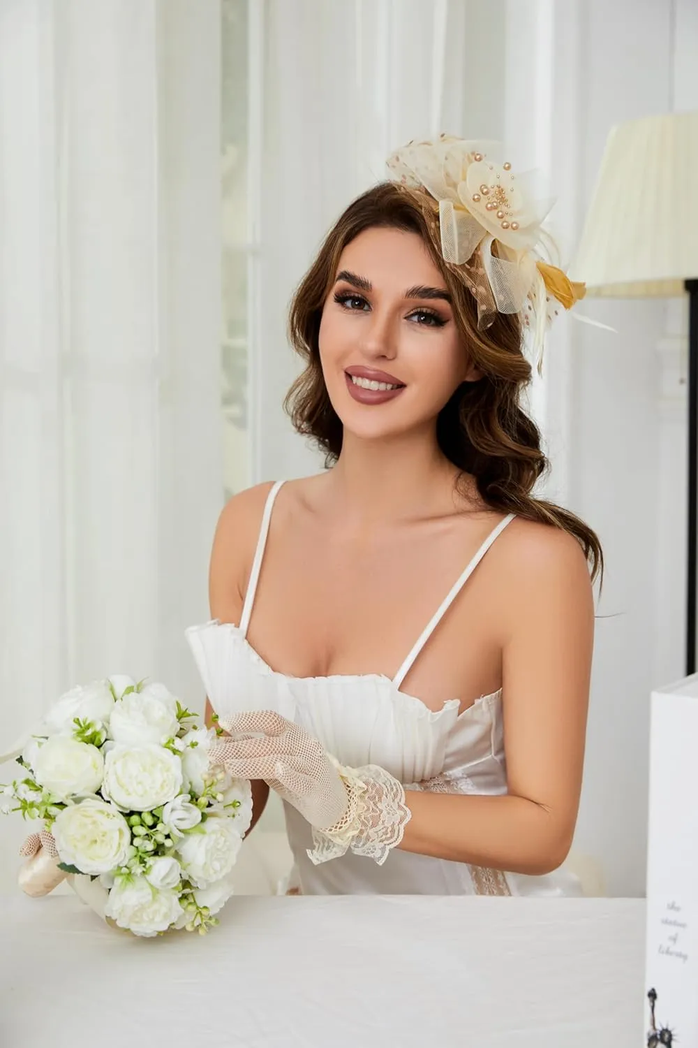 Fascinator Hat Veil Feather Fascinator Tea Party Bridal Wedding Veil Pillbox Hat