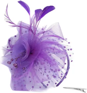Fascinators Hat for Women Pearl Peacock Feather Hair Band Girls and Women Headband Headband Hat