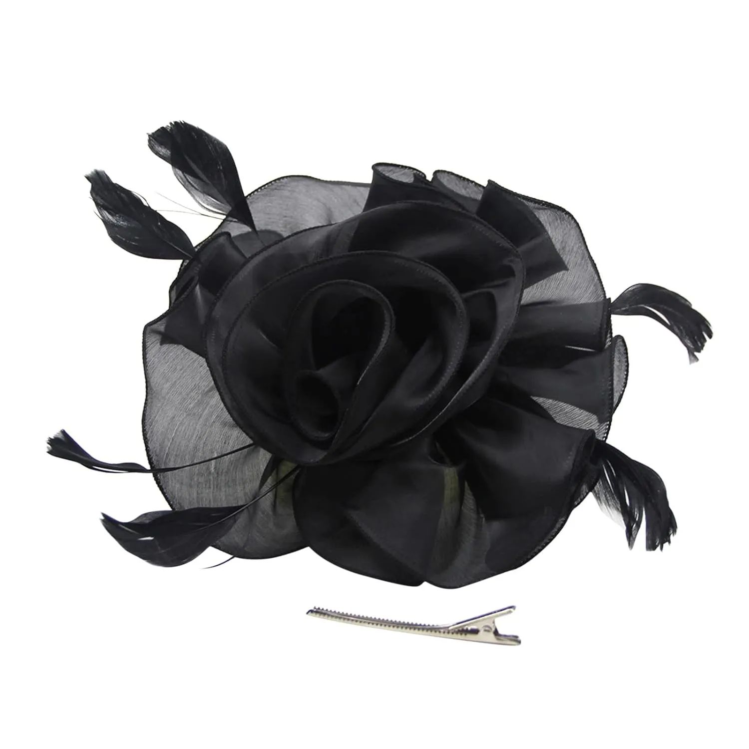 Fascinators Hat Sinamay Flower Pearl Peacock Feather Hair Band for Cocktail Ball Wedding Bridal Wedding Veil