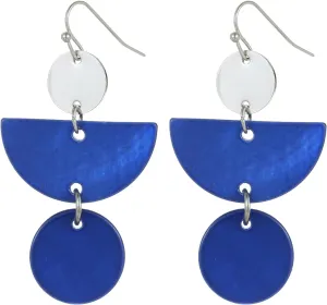 Fashion Geometric Elegant Drop Earrings for women Long Boho Multicolor Light Weight Double Oval Shell Beaded Earrings Dangling