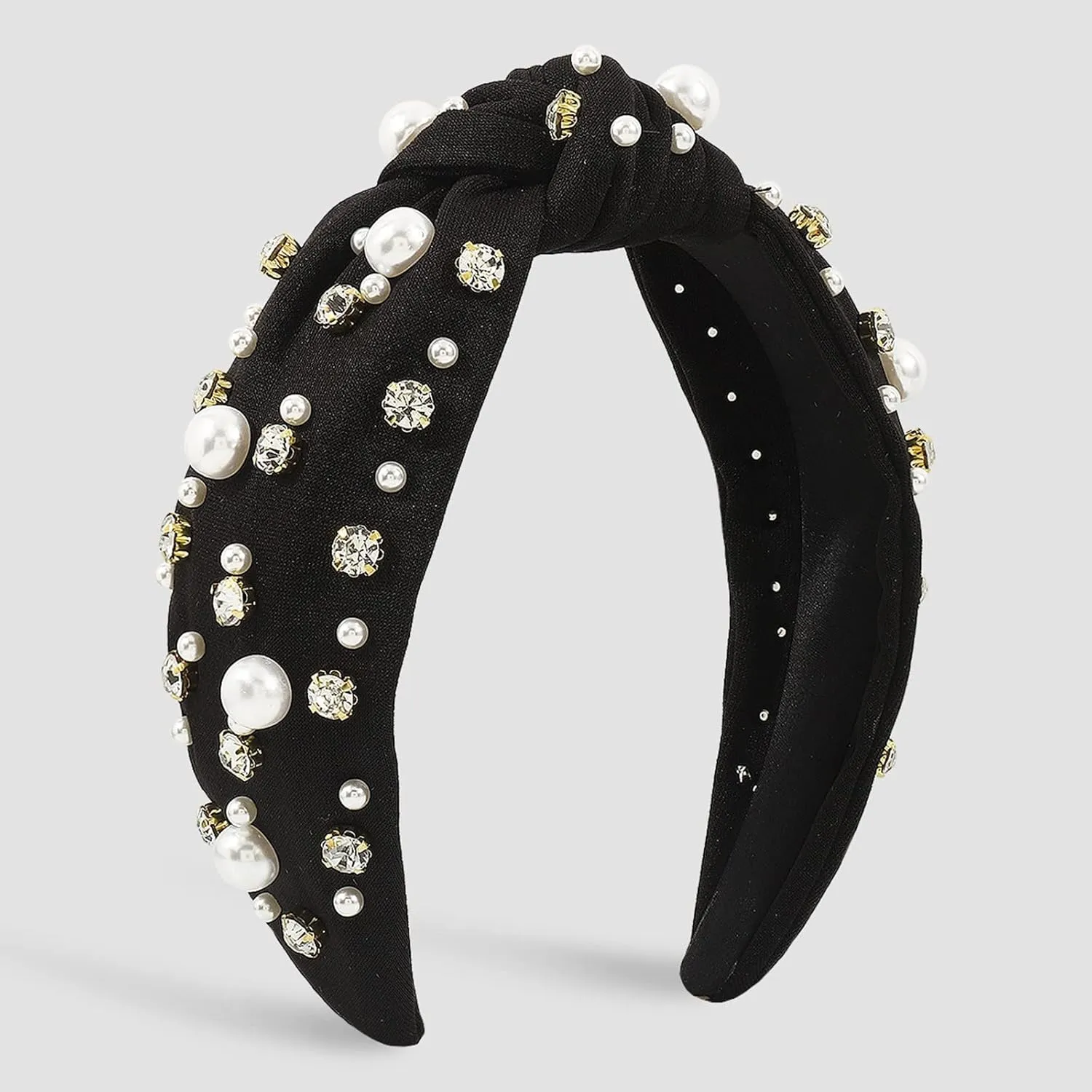 Fashion Headbands for Women Girls Headbands Vintage Headband Wide Top Knot Pearls Hair Hoops Headband Wraps for