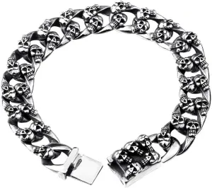 Fashion Stainless Steel Charm Bracelets, Cool Skull Bracelet Bangle for Men