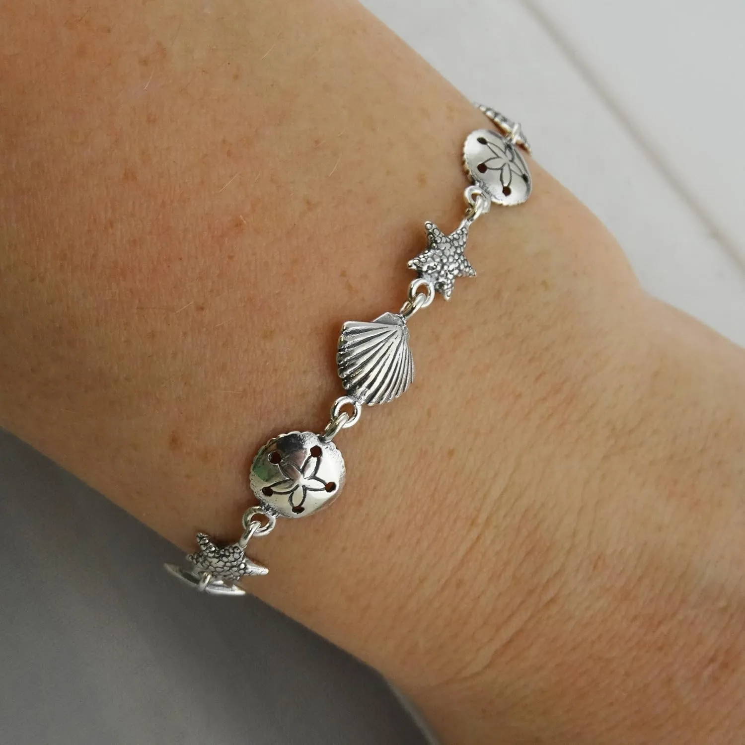 FashionJunkie4Life Sterling Silver and Stainless Steel Chain Link Charm Bracelets