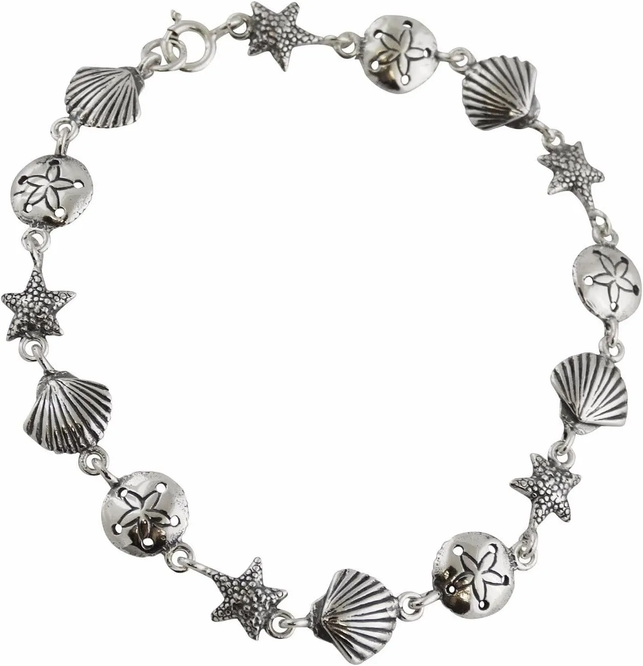 FashionJunkie4Life Sterling Silver and Stainless Steel Chain Link Charm Bracelets