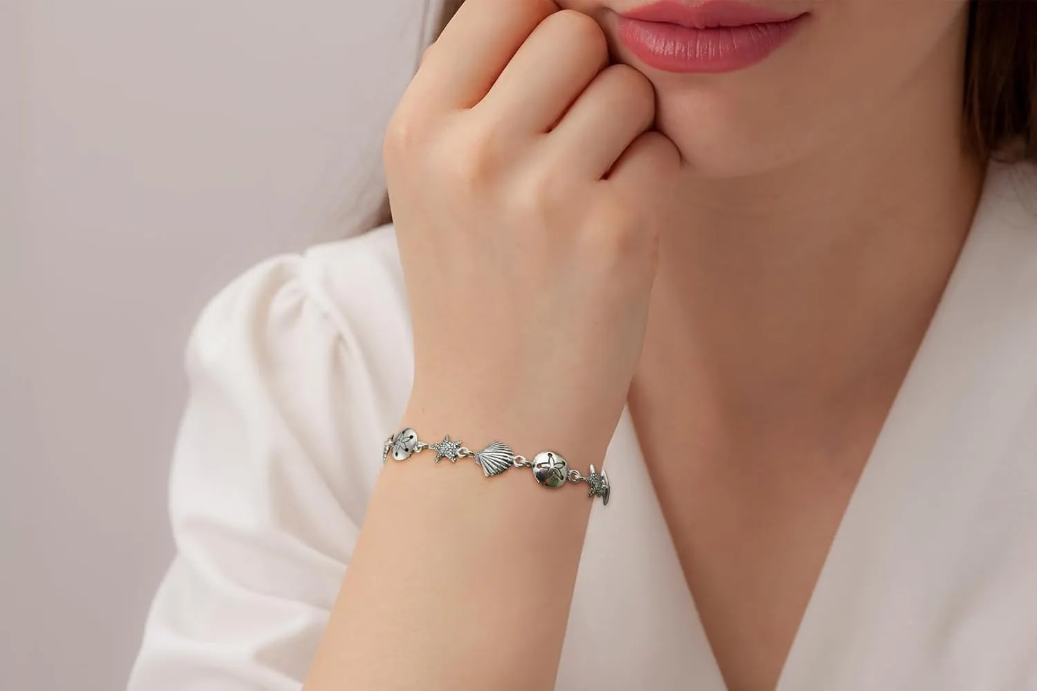 FashionJunkie4Life Sterling Silver and Stainless Steel Chain Link Charm Bracelets