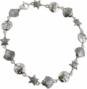 FashionJunkie4Life Sterling Silver and Stainless Steel Chain Link Charm Bracelets