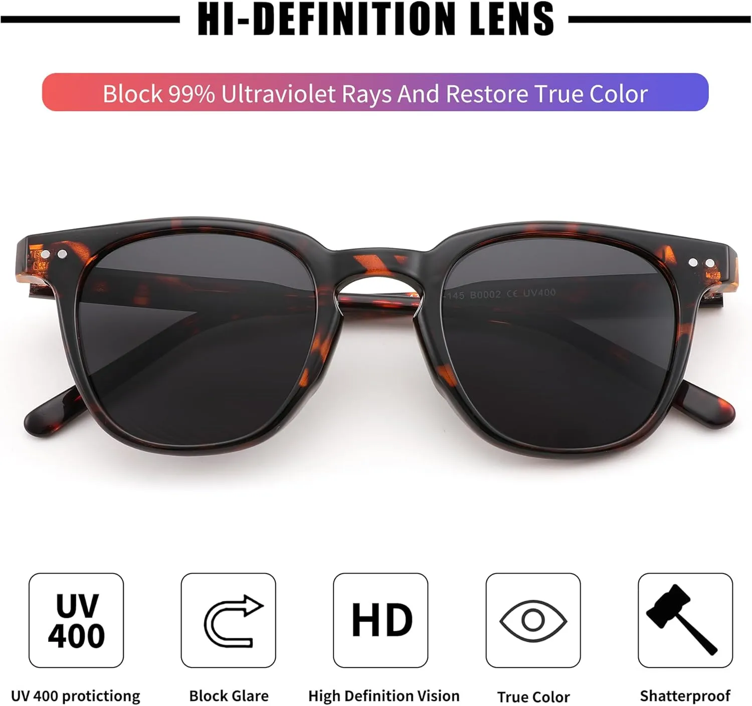 FEISEDY Classic Polarized Sunglasses Retro Round Sunglasses for Women Men Trendy Shades B0002