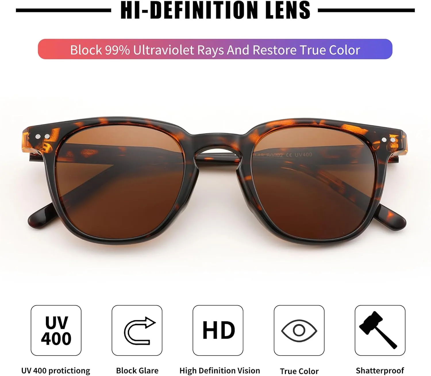 FEISEDY Classic Polarized Sunglasses Retro Round Sunglasses for Women Men Trendy Shades B0002