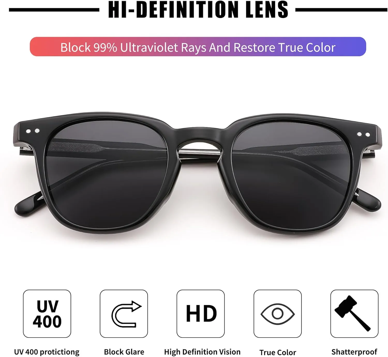 FEISEDY Classic Polarized Sunglasses Retro Round Sunglasses for Women Men Trendy Shades B0002