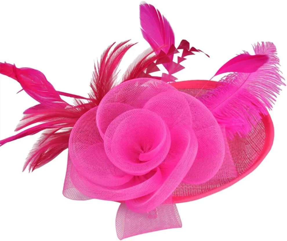 Flower Fascinator Church Hat Cocktail Headwear Hair Clip Bridal Wedding Tea Party Hat Vintage Hats for Women