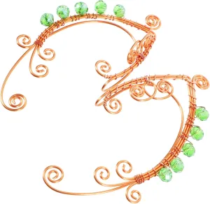 FRCOLOR 1 Pair Fairy Ear Cuff Earrings for Women Vintage Inspired Non Piercing Ear Wraps Lightweight Design for Daily Wear Elegant Accessories for Various Occasions