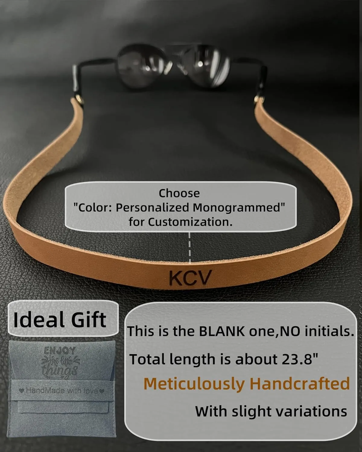 Full-grain Leather Glasses Strap Handmade Sports Sunglasses Eyeglasses Holders Around Neck Gifts for Men Women