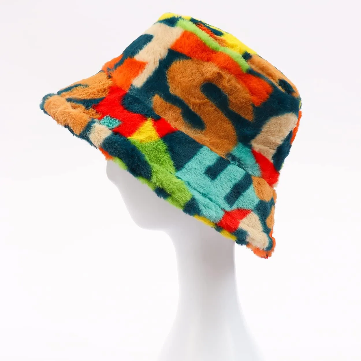 Fuzzy Fur Bucket Hat for Women - Warm Plush Sherpa Winter Hat