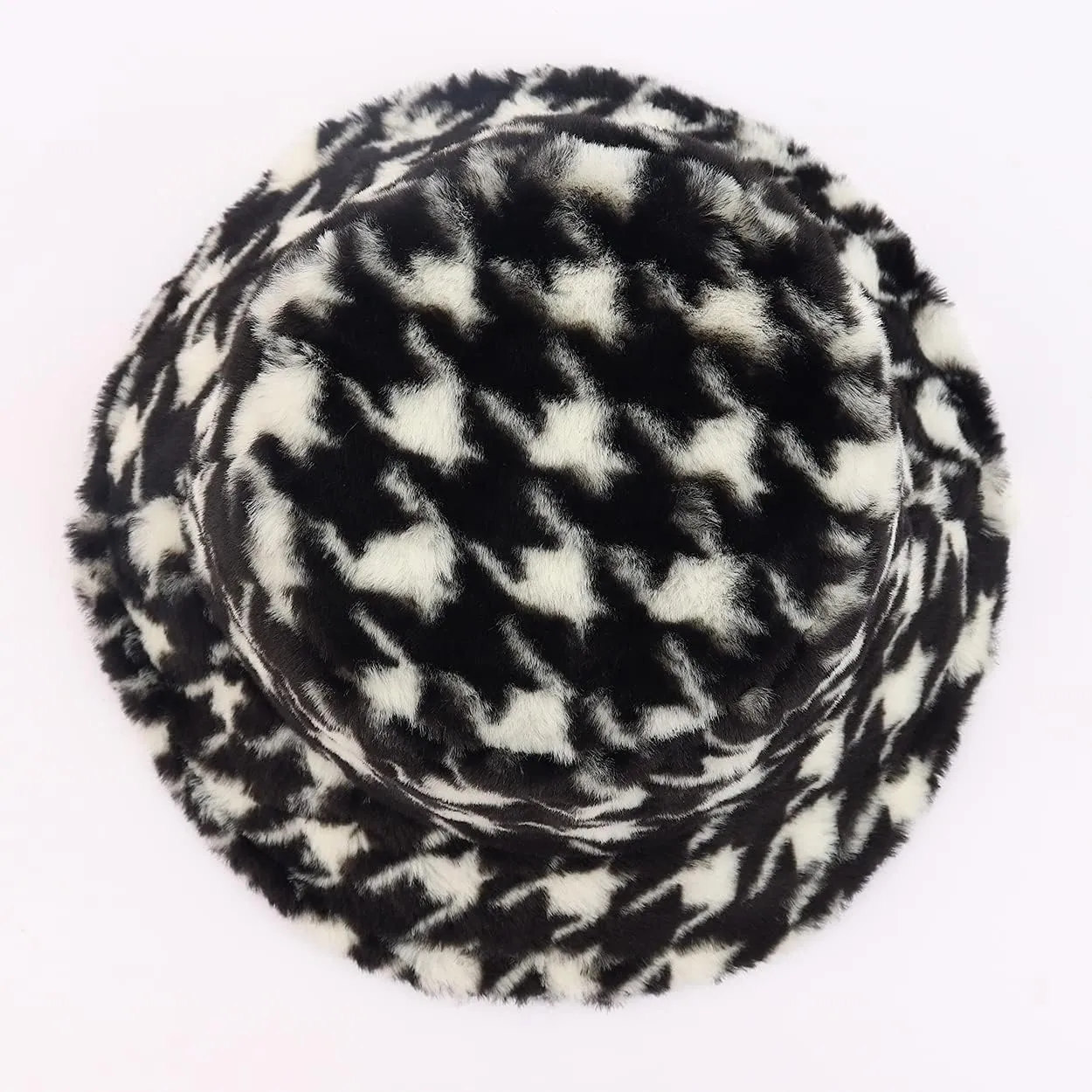 Fuzzy Fur Bucket Hat for Women - Warm Plush Sherpa Winter Hat