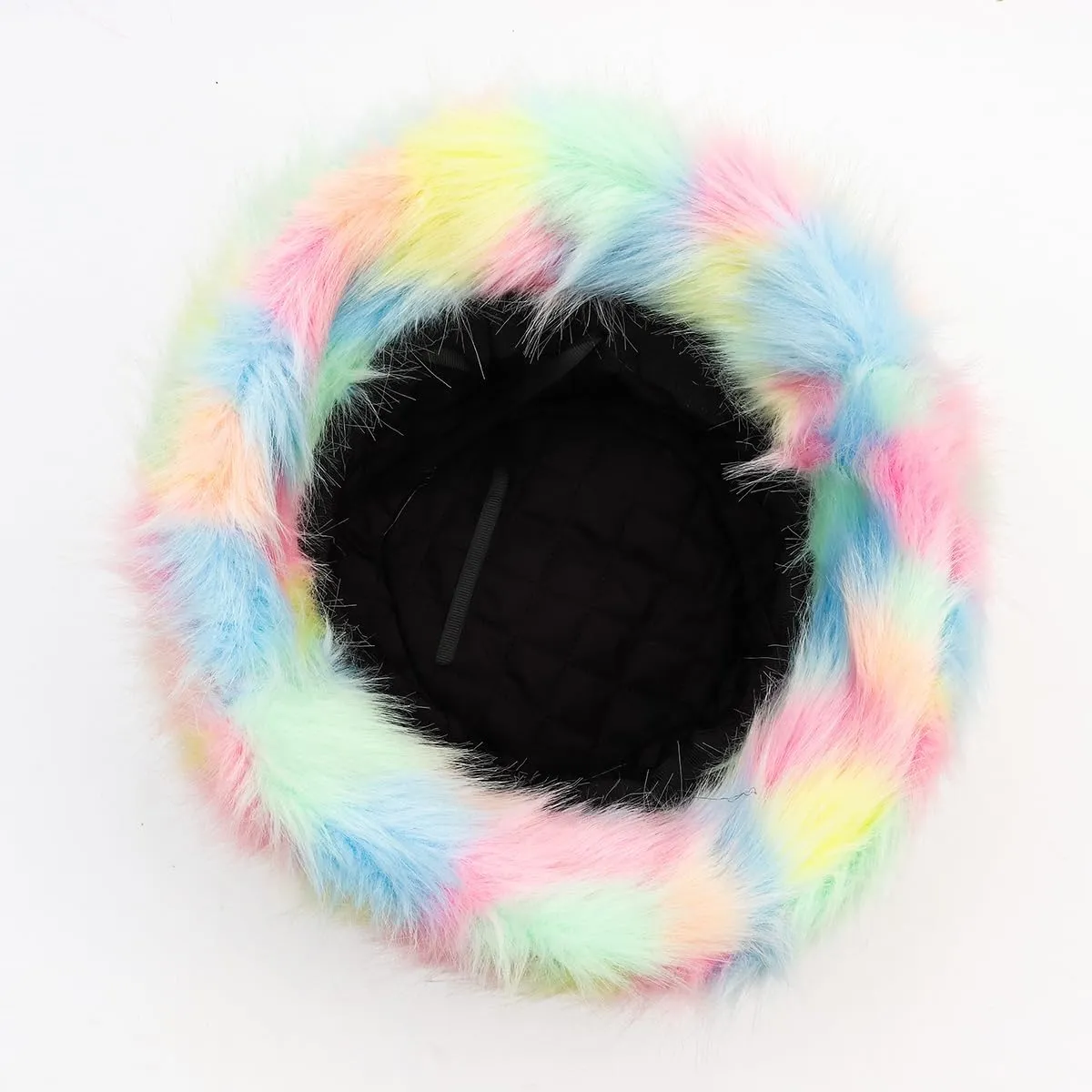 Fuzzy Fur Bucket Hat for Women - Warm Plush Sherpa Winter Hat