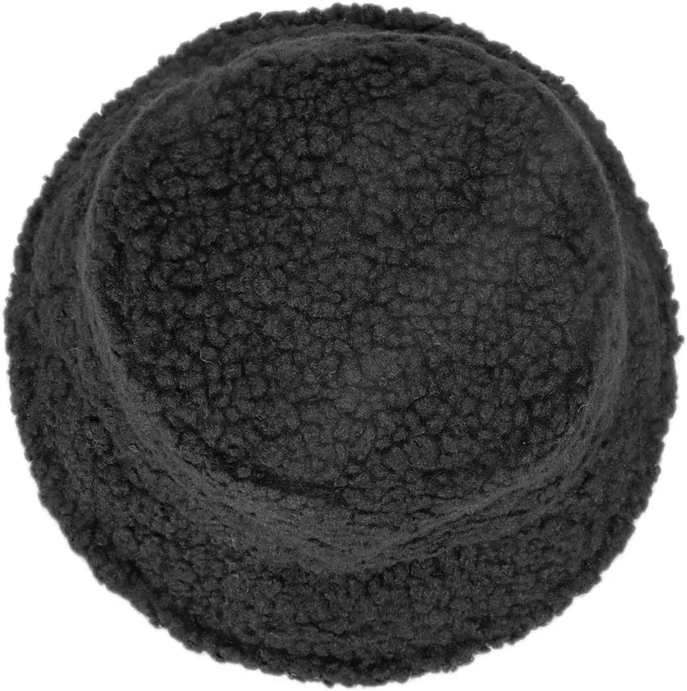 Fuzzy Fur Bucket Hat for Women - Warm Plush Sherpa Winter Hat