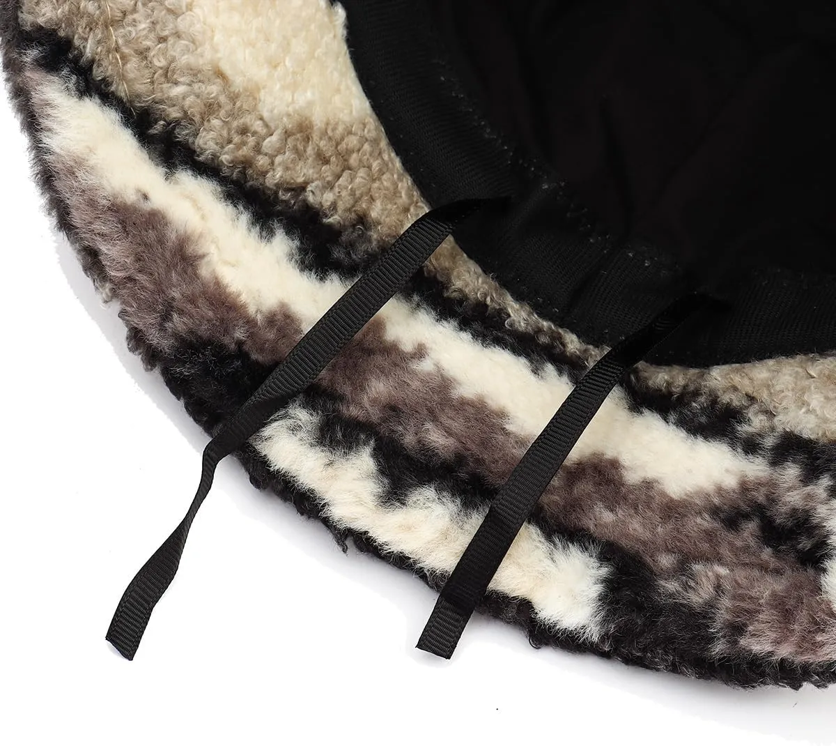 Fuzzy Fur Bucket Hat for Women - Warm Plush Sherpa Winter Hat