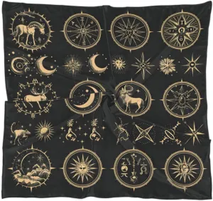 Galaxy Blue Star Silk Scarf for Women 23.6x23.6" Satin Head Scarf