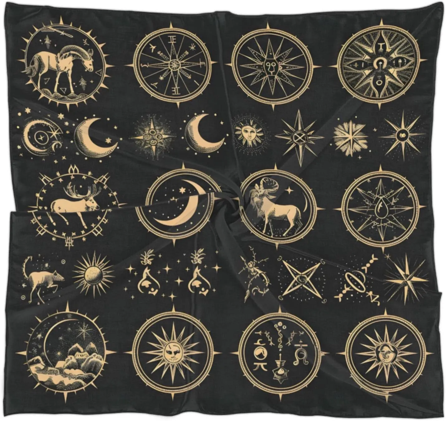 Galaxy Blue Star Silk Scarf for Women 23.6x23.6" Satin Head Scarf