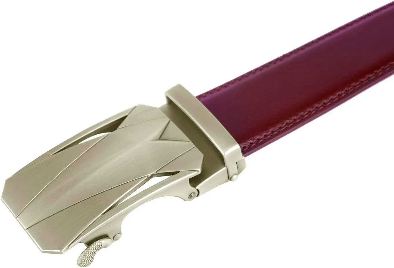 Genuine Cow Leather Belts With Automatic Ratchet Buckle,Classic and Retro Fashion Designs