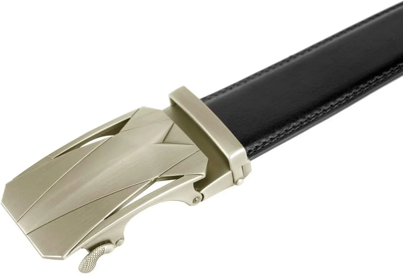 Genuine Cow Leather Belts With Automatic Ratchet Buckle,Classic and Retro Fashion Designs