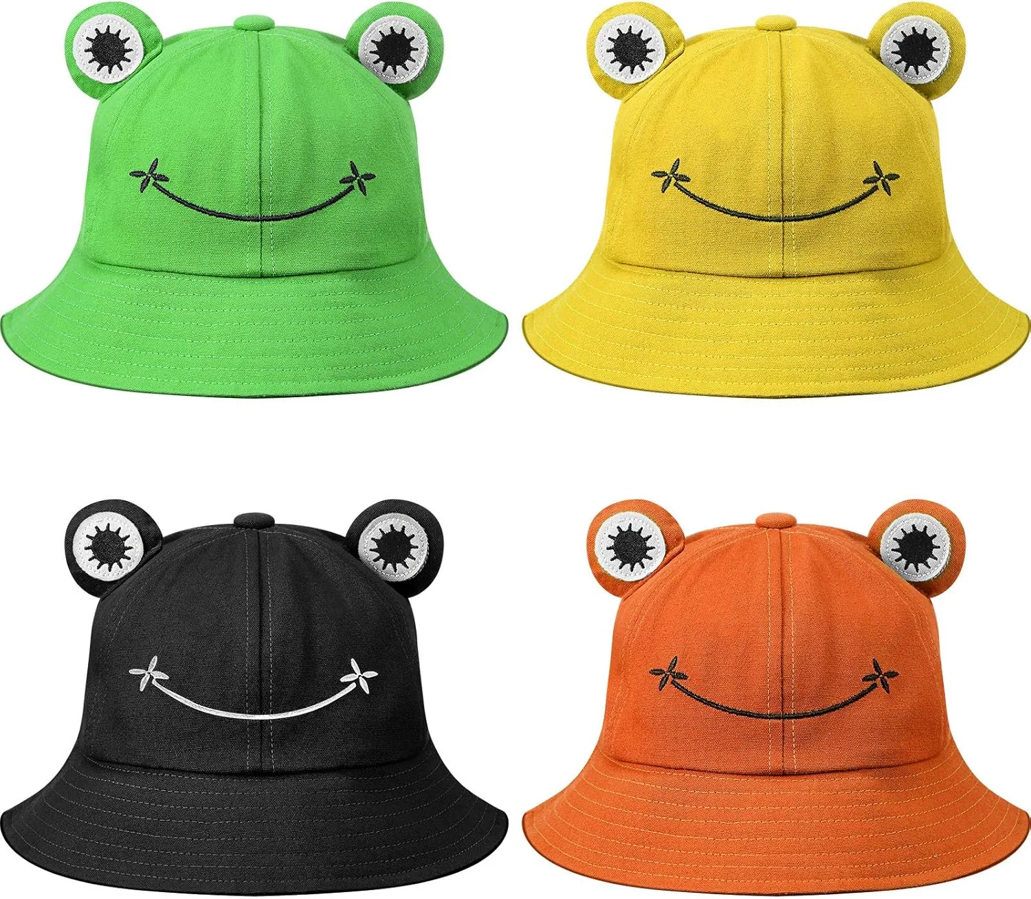 Geyoga Frog Bucket Hat Wide Brim Cute Fisherman Cotton Frog Hat for Sun Protection Outdoor Sports
