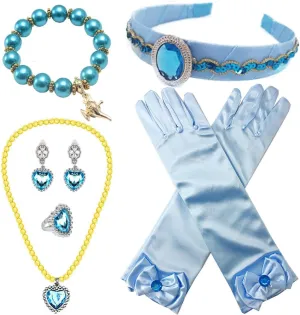 Girls Princess Jasmine Dress up Accessories Jasmine Headband Necklace Halloween Christmas Party Favors for Kids