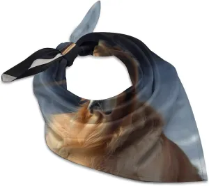 Golden Retriever 25" Square Head Scarf Lightweight Silk Scarf for Women Soft Satin Head Scarves Large Neckerchief Fashion Bandanas Silk Headband Neck Satin Scarfs for Bag Hair Scarves Gift