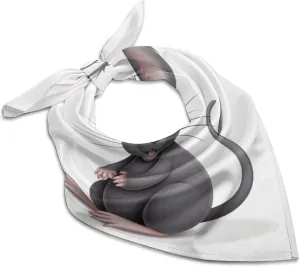 Grey Rat 25" Square Head Scarf Lightweight Silk Scarf for Women Soft Satin Head Scarves Large Neckerchief Fashion Bandanas Silk Headband Neck Satin Scarfs for Bag Hair Scarves Gift