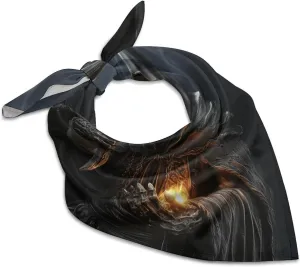Grim Reaper 25" Square Head Scarf Lightweight Silk Scarf for Women Soft Satin Head Scarves Large Neckerchief Fashion Bandanas Silk Headband Neck Satin Scarfs for Bag Hair Scarves Gift