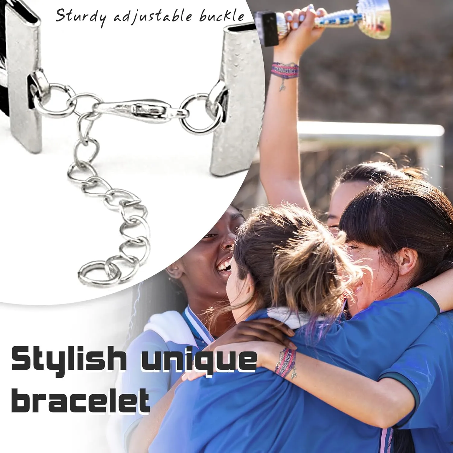 Gymnastics Bracelets, Initial Charm Jewelry for Teen Girls, Teams Sport Ballerina Birthday Christmas Stuff