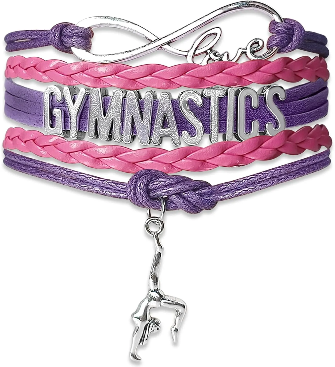 Gymnastics Bracelets, Initial Charm Jewelry for Teen Girls, Teams Sport Ballerina Birthday Christmas Stuff