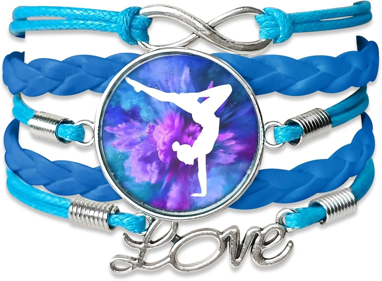 Gymnastics Bracelets, Initial Charm Jewelry for Teen Girls, Teams Sport Ballerina Birthday Christmas Stuff