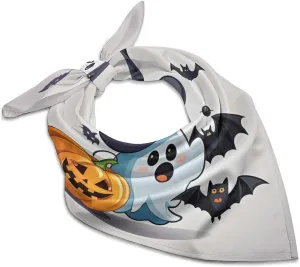Halloween Ghost 18" Square Head Scarf Lightweight Silk Scarf for Women Soft Satin Head Scarves Large Neckerchief Fashion Bandanas Silk Headband Neck Satin Scarfs for Bag Hair Scarves Gift