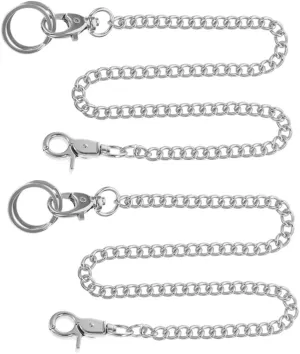 Homoyoyo 2Pcs Wear Resistant Decorative Pocket Watch Chains for Pants Lightweight Hanging Chains for Jeans and Handbags Durable Fashion Accessory
